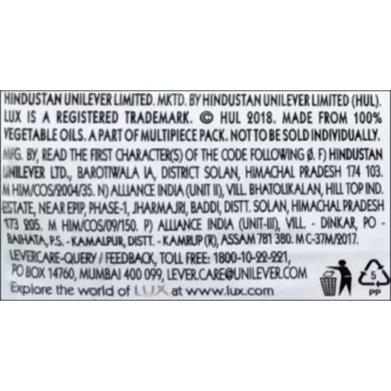 Lux Fresh Vitamin E For Glowing Skin Beauty Soap, 150g (Pack of 3) - Long-lasting Perfume