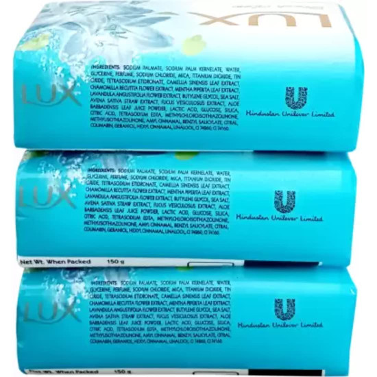 Lux Fresh Vitamin E For Glowing Skin Beauty Soap, 150g (Pack of 3) - Long-lasting Perfume