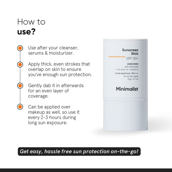 Minimalist SPF 50 Sunscreen Stick - Broad Spectrum Protection Minimalist SPF 50 Sunscreen Stick - Broad Spectrum Protection