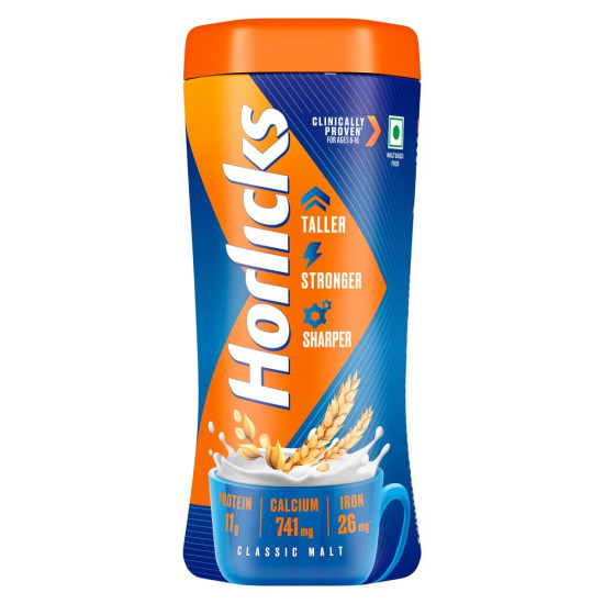 Horlicks Health & Nutrition Drink for Kids - Classic Malt Flavor - Supports Immunity & Growth