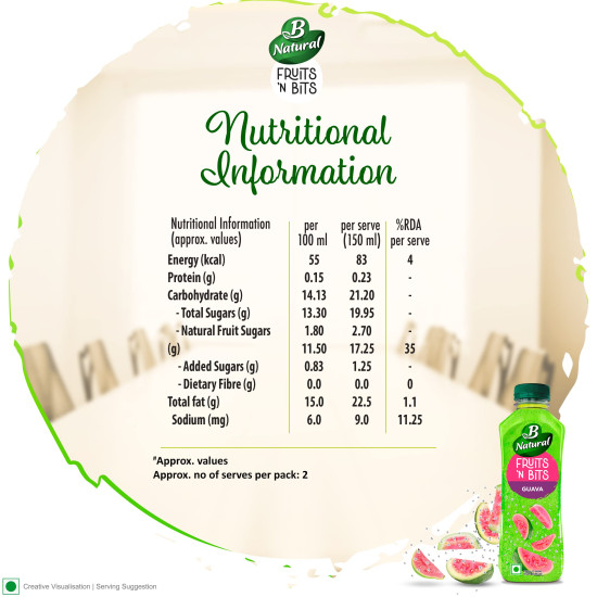 B Natural Fruits N Bits Guava - Infused with Real Chia Seeds B Natural Fruits N Bits Guava - Infused with Real Chia Seeds