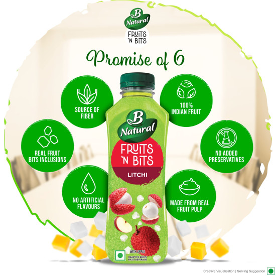 B Natural Fruits N Bits Litchi - Infused with Real Fruit Bits