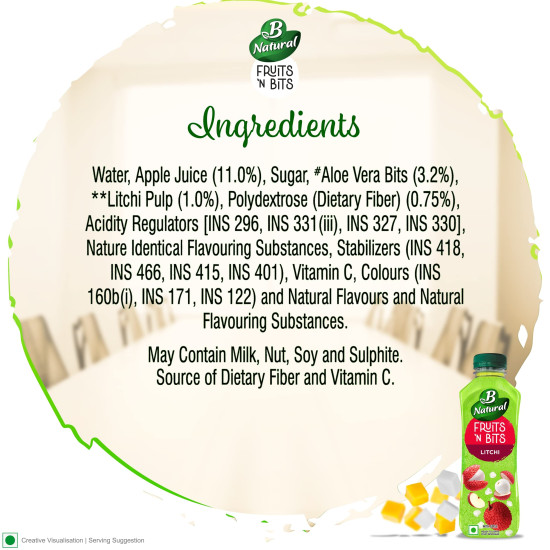 B Natural Fruits N Bits Litchi - Infused with Real Fruit Bits