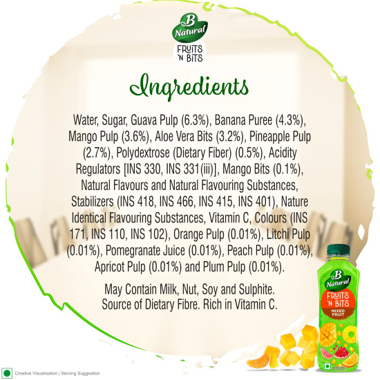 B Natural Fruits N Bits Mixed Fruit - Real Fruit Bits & 100% Indian Fruit