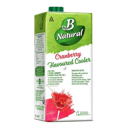 B Natural Cranberry Flavoured Cooler - Refreshing Fruit Beverage