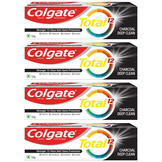 Colgate Total 12 Whole Mouth Health Charcoal Deep Clean Toothpaste - 480g Pack