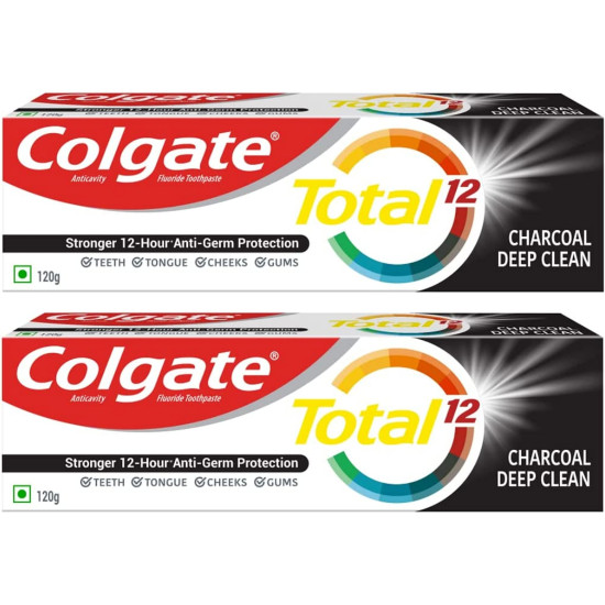 Colgate Total 12 Whole Mouth Health Charcoal Deep Clean Toothpaste - Whitening & Cleansing