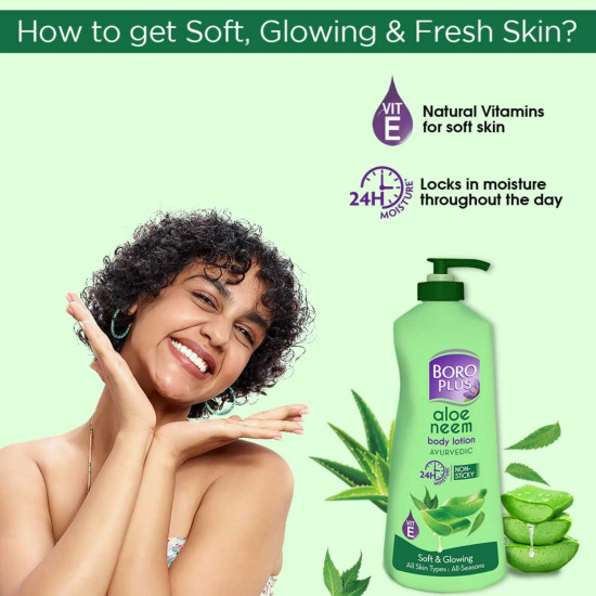BoroPlus Aloe Neem Body Lotion 400ml - Non-Sticky Hydration