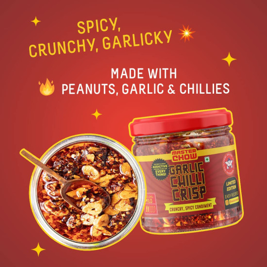 MasterChow Limited Edition Chilli Garlic Crisp - Spicy, Crunchy, Garlicky Flavor MasterChow Limited Edition Chilli Garlic Crisp - Spicy, Crunchy, Garlicky Flavor