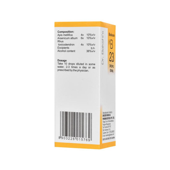Dr. Bakshi's BAKSON'S HOMOEOPATHY # B 23 Skin Drops - Effective Skin Health Solution