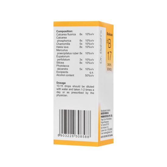 Dr. Bakshi's BAKSON'S HOMOEOPATHY # B 17 Bones Drops - Bone Health Solution