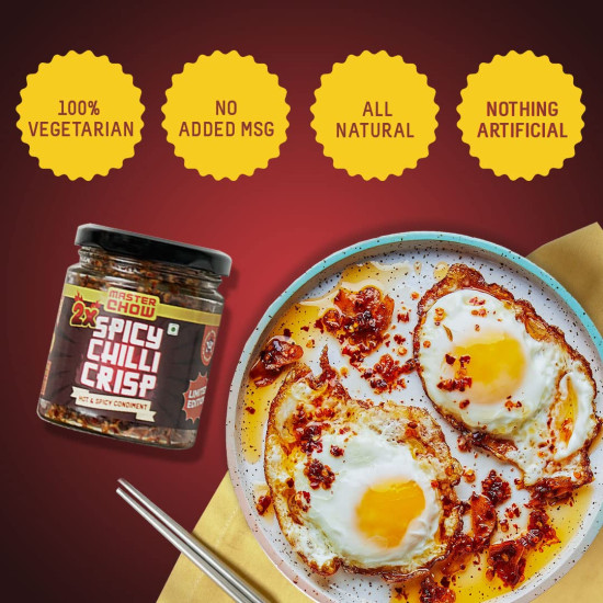 MasterChow Limited Edition 2X Chilli Garlic Crisp - Spicy, Crunchy, Garlicky Flavor