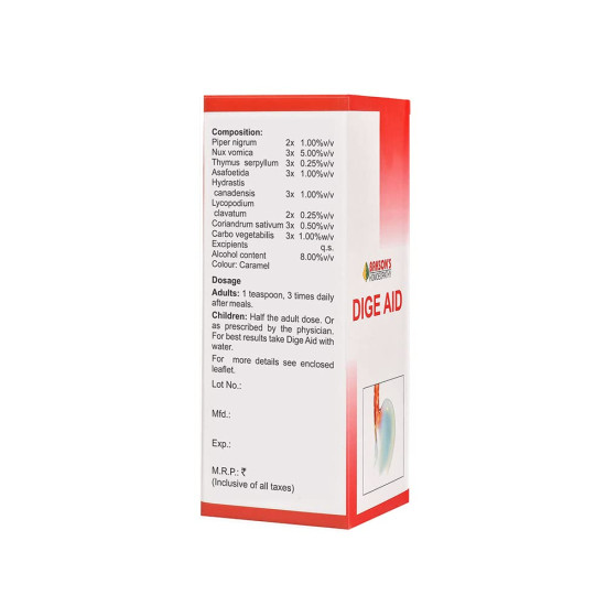 Dr. Bakshi's BAKSON'S HOMOEOPATHY Dige Aid Syrup - Natural Digestive Relief