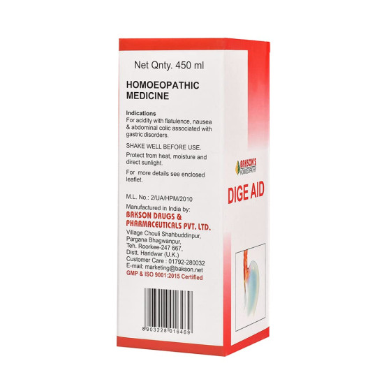 Dr. Bakshi's BAKSON'S HOMOEOPATHY Dige Aid Syrup - Rapid Digestive Relief