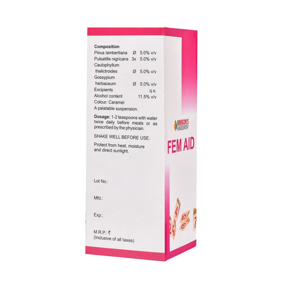 Dr. Bakshi's BAKSON'S HOMOEOPATHY Fem Aid Tonic Syrup - Natural Female Support
