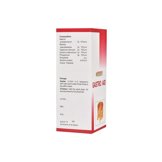Dr. Bakshi's BAKSON'S HOMOEOPATHY Gastro Aid Syrup 115ml - Effective Gastric Relief