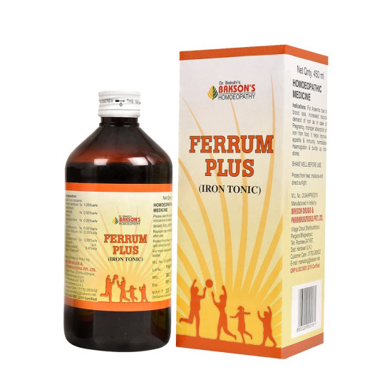 Dr. Bakshi's BAKSON'S HOMOEOPATHY Ferrum Plus Syrup - Efficient Iron Utilization
