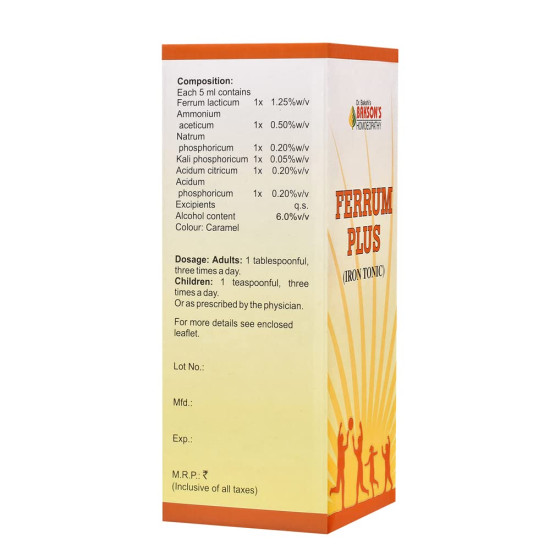 Dr. Bakshi's Ferrum Plus Iron Tonic Syrup - Boost Your Wellness