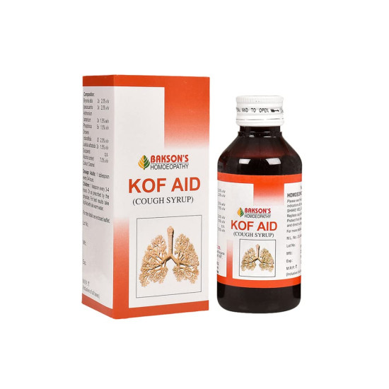 Bakson's Homoeopathy Kof Aid Syrup 60ml - Natural Cough Relief Pack of 2