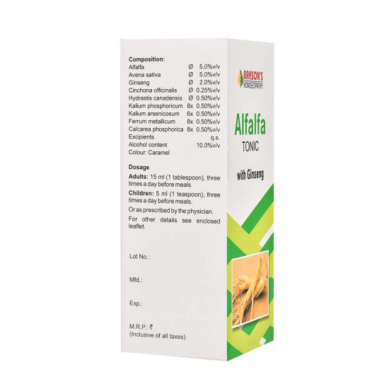 Dr. Bakshi's Alfalfa Tonic with Ginseng Syrup - 450ml