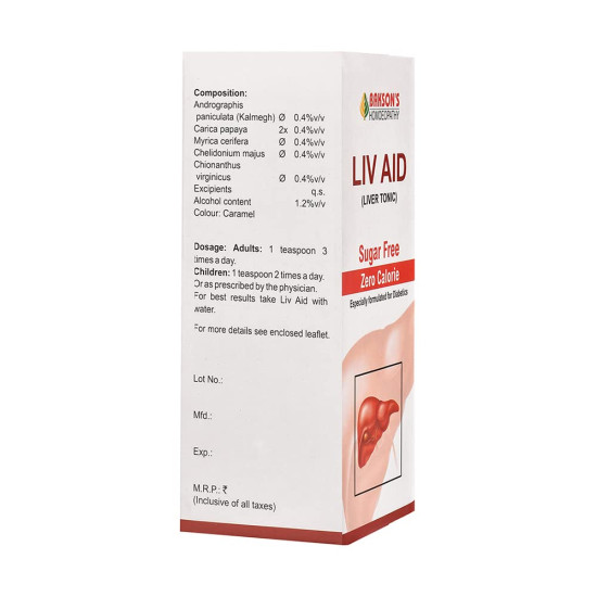 Dr. Bakshi's BAKSON'S HOMOEOPATHY Liv Aid SF Syrup - Digestive Health Support