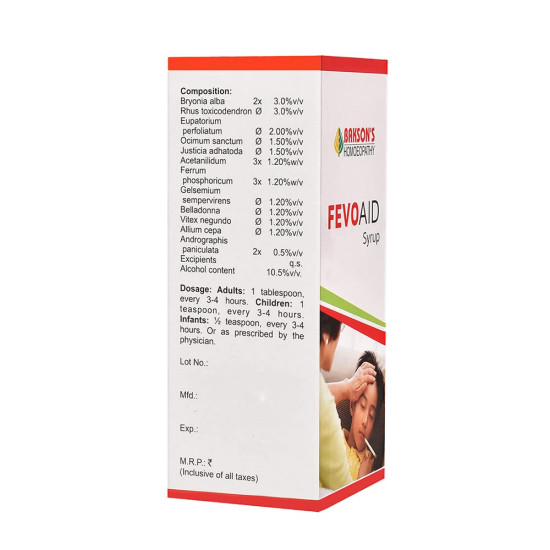 Dr. Bakshi's BAKSON'S HOMOEOPATHY Fevo Aid Syrup - Natural Fever Relief