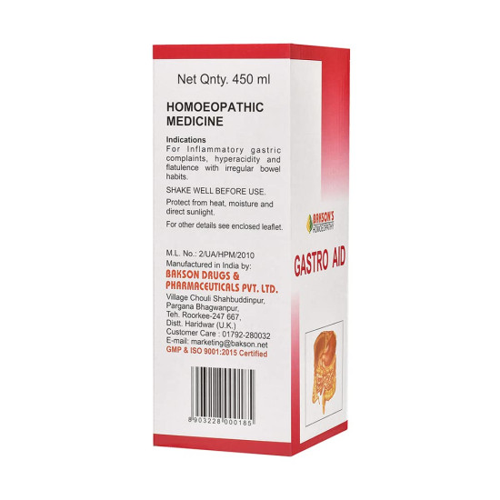Dr. Bakshi's BAKSON'S HOMOEOPATHY Gastro Aid Syrup - Gastric Relief Solution