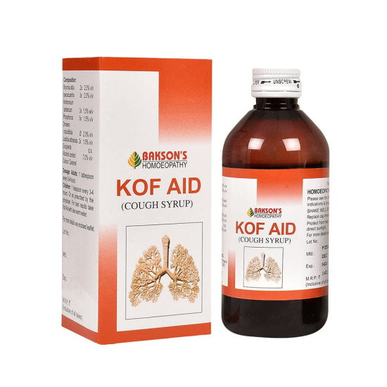 Dr. Bakshi's BAKSON'S HOMOEOPATHY Kof Aid Syrup - Natural Cough Relief