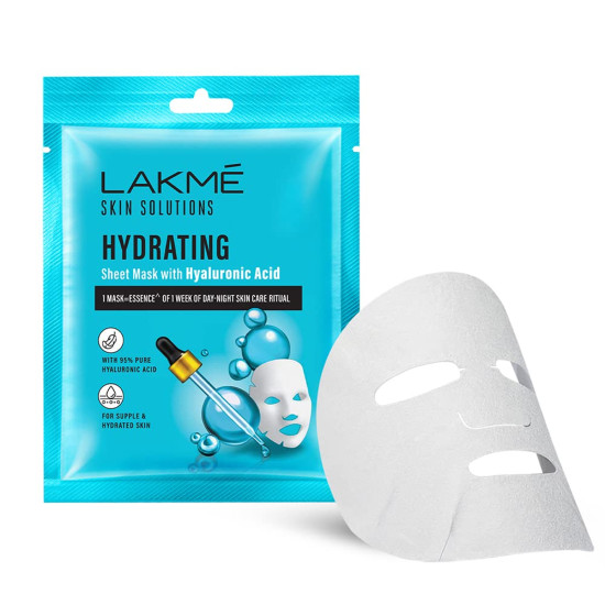 LAKMÉ Solutions Sheet Mask Hydrating with Hyaluronic Acid 25ml - Instant Glow