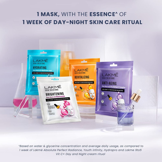 LAKMÉ Solutions Sheet Mask Hydrating with Hyaluronic Acid 25ml - Instant Glow