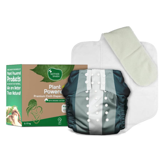 Mother Sparsh Plant Powered Cloth Diaper - Organic Cotton & Reusable Mother Sparsh Plant Powered Cloth Diaper - Organic Cotton & Reusable