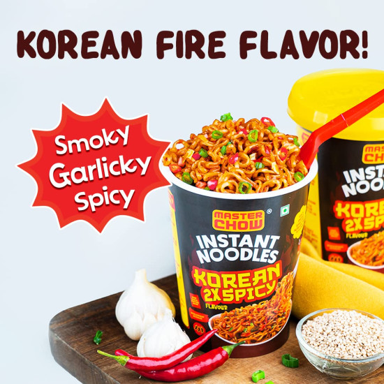 MasterChow Instant Cup Noodles - 2x Spicy Korean Noodles | Authentic Korean Taste