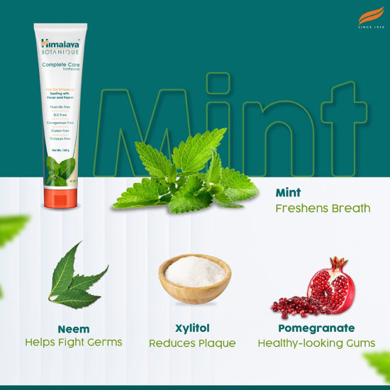Himalaya Botanique Complete Care Toothpaste - Simply Mint | Fresh Breath & Clean Mouth