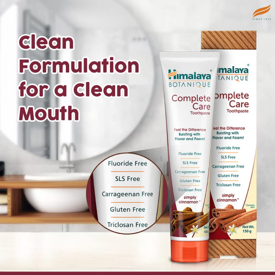 Himalaya Botanique Complete Care Toothpaste - Simply Cinnamon | Fluoride & SLS Free | 150g