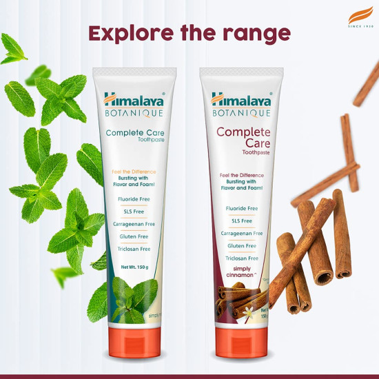 Himalaya Botanique Complete Care Toothpaste - Simply Cinnamon | Fluoride & SLS Free | 150g