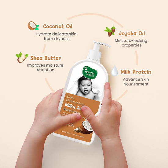 Mother Sparsh Milky Soft Baby Lotion - 24Hrs Moisturization