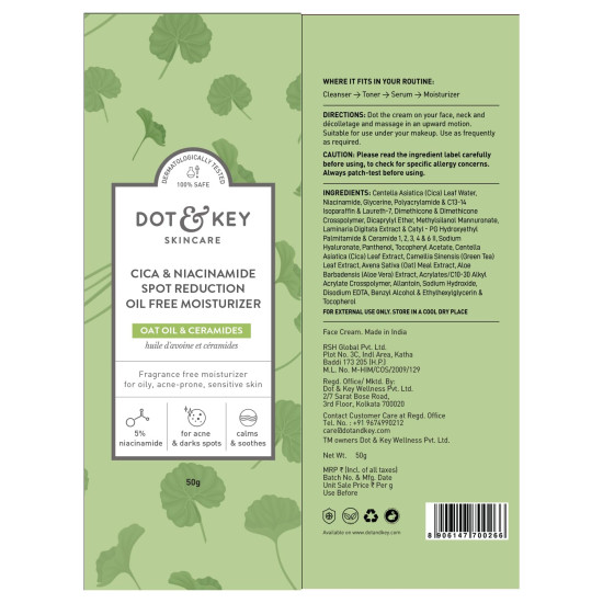DOT & KEY Cica + Niacinamide Oil-Free Face Moisturizer - Acne Fighter DOT & KEY Cica + Niacinamide Oil-Free Face Moisturizer - Acne Fighter
