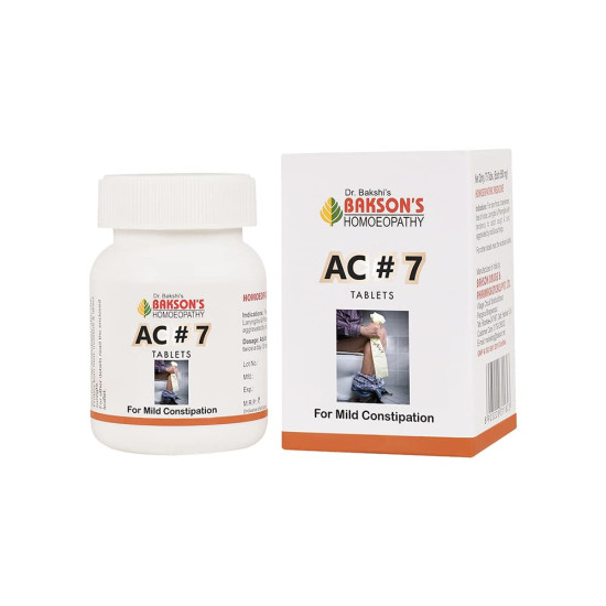 Dr. Bakshi's BAKSON'S HOMOEOPATHY AC#7 TABLETS - Constipation Relief