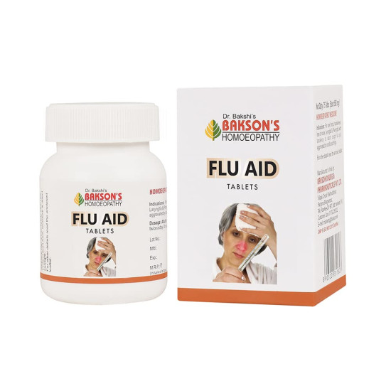 Dr. Bakshi's BAKSON'S HOMOEOPATHY FLU AID TABLETS - Effective Cold Relief