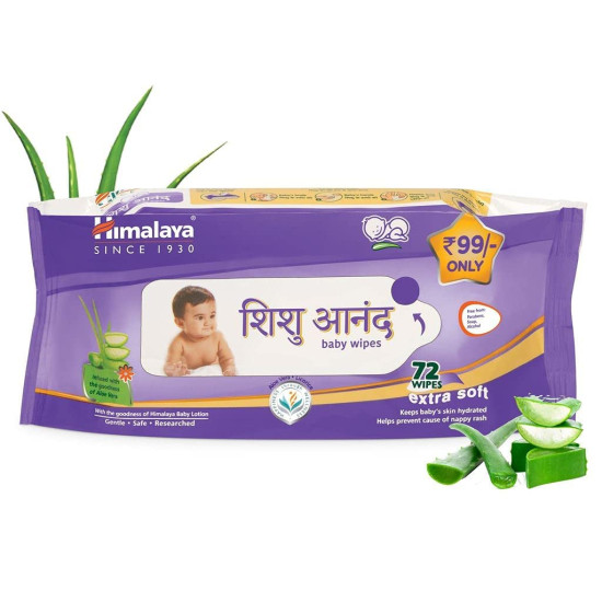Himalaya Shishu Anand Baby Wipes Extra Soft-72s - Gentle Care for Delicate Skin