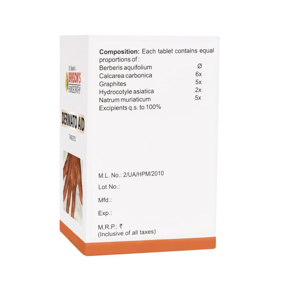 Dr. Bakshi's BAKSON'S HOMOEOPATHY DERMATO AID TABLETS - Effective Psoriasis Relief