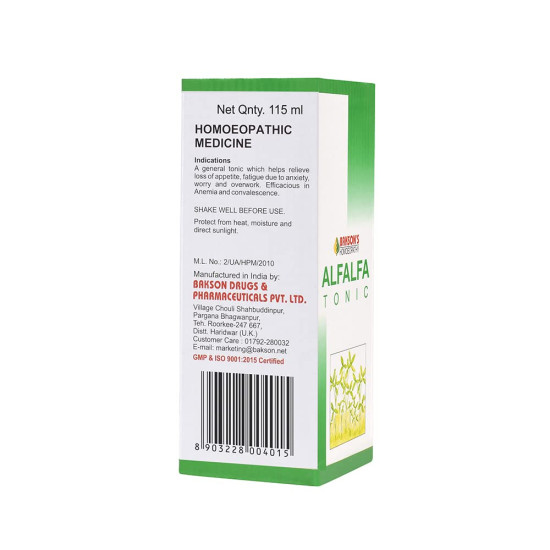 Dr. Bakshi's BAKSON'S HOMOEOPATHY Alfalfa Tonic With G Syrup - General Wellness