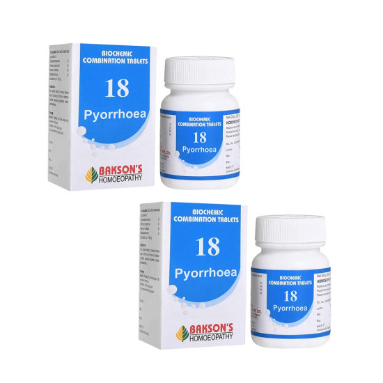 Dr. Bakshi's BAKSON'S HOMOEOPATHY Biochemic Combination Tablets #18 - Pyorrhoea Relief