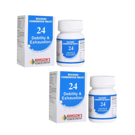 Dr. Bakshi's BAKSON'S HOMOEOPATHY Biochemic Combination Tablets #24 - Debility & Exhaustion Relief