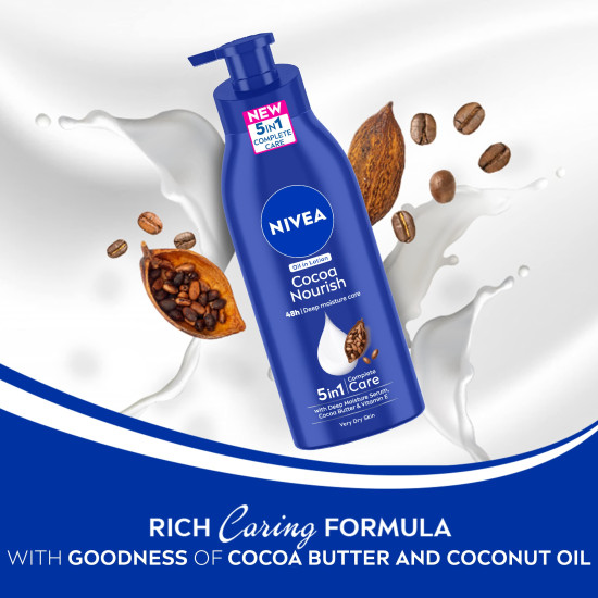 NIVEA Cocoa Nourish Body Lotion - 48H Deep Moisturization for Very Dry Skin
