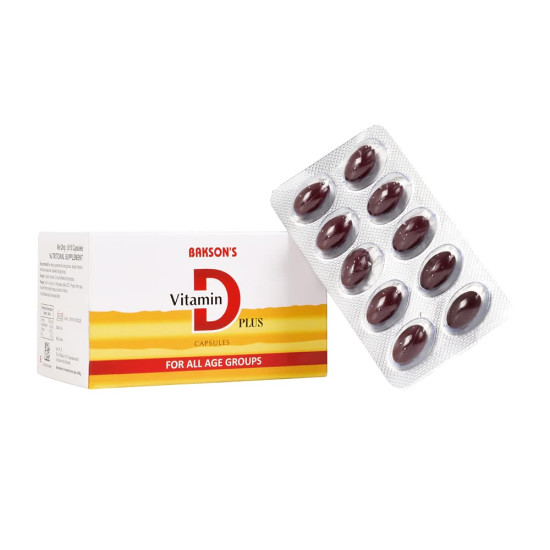 Bakson Vitamin D Plus - 50 Capsules for Strong Bones & Immunity