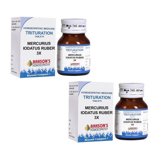 Dr. Bakshi's Mercurius Iodatus Ruber-3X Tablets - Effective Homeopathy Relief