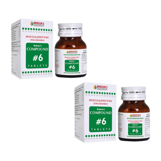 Dr. Bakshi's BAKSON'S HOMOEOPATHY COMPOUND #6 TABLETS - Muscle & Joint Pain Relief