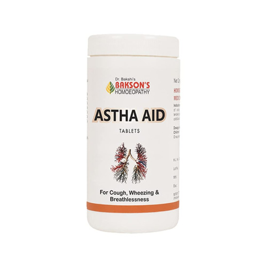 Dr. Bakshi's BAKSON'S HOMOEOPATHY ASTHA AID TABLETS - Effective Cough Relief