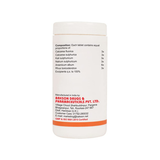 Dr. Bakshi's BAKSON'S HOMOEOPATHY Formula 'D' Tablets - Skin Relief Solution